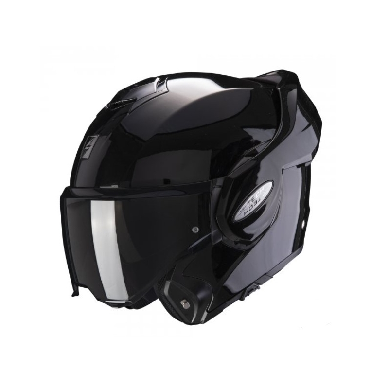 Каска Scorpion EXO-TECH EVO с отваряща се конструкция, черна, гланцирана