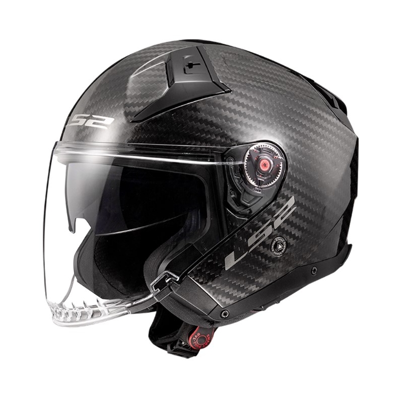 Отворена мотоциклетна каска LS2 OF603 Infinity II Carbon-06 black gloss