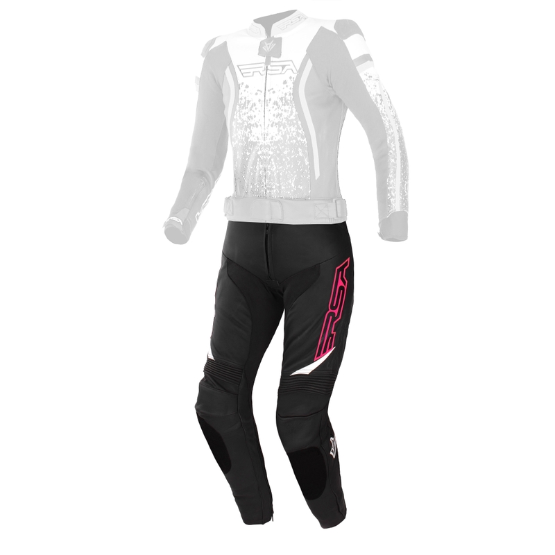 Дамски панталони за мотоциклетизъм RSA GT2 Black-White-Fluo Pink разпродажба