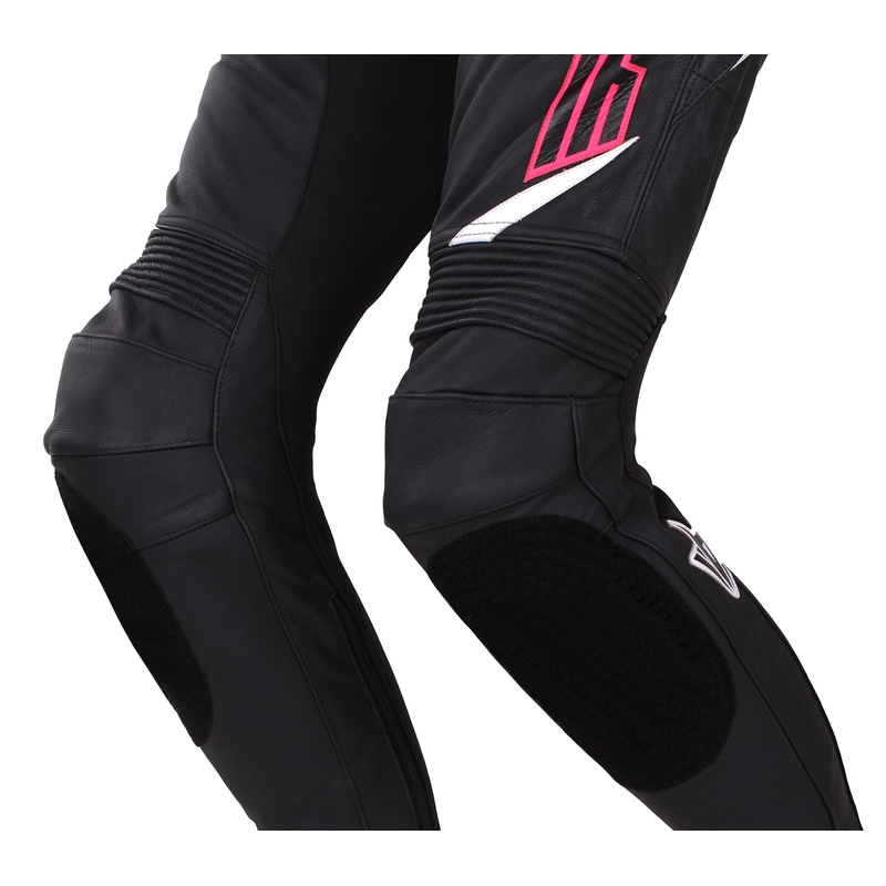 Дамски панталони за мотоциклетизъм RSA GT2 Black-White-Fluo Pink разпродажба