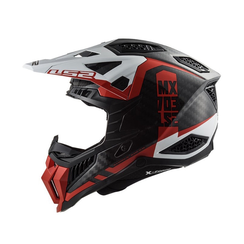 Мотокрос каска LS2 MX703 C X-Force Victory черно-червено-бяла