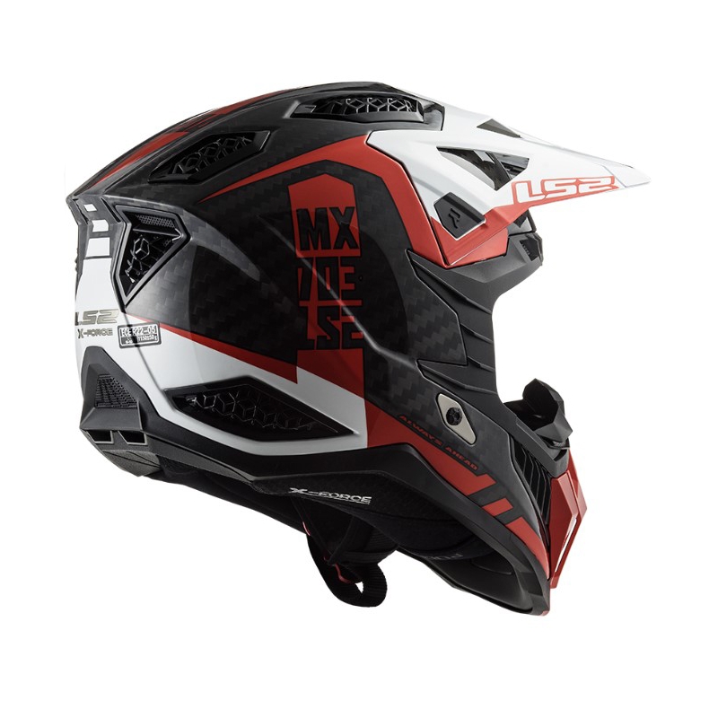 Мотокрос каска LS2 MX703 C X-Force Victory черно-червено-бяла