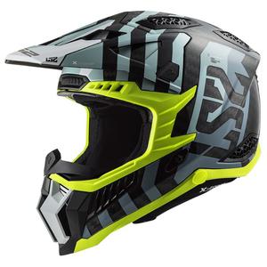 Мотокрос каска LS2 MX703 C X-Force Barrier черно-синьо-жълто