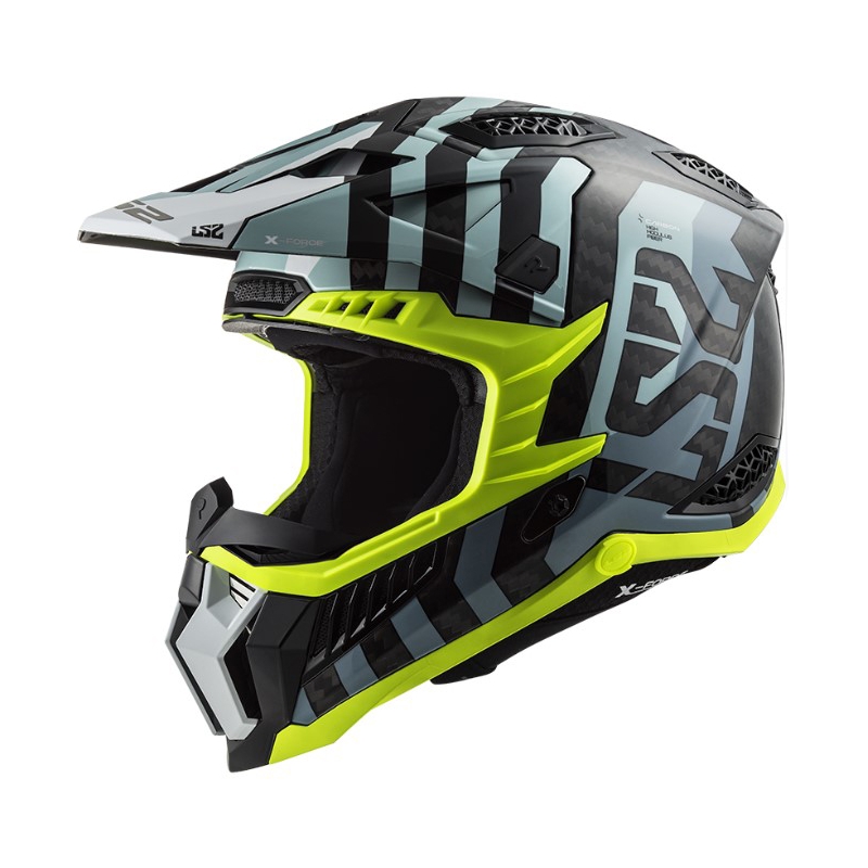 Мотокрос каска LS2 MX703 C X-Force Barrier черно-синьо-жълто