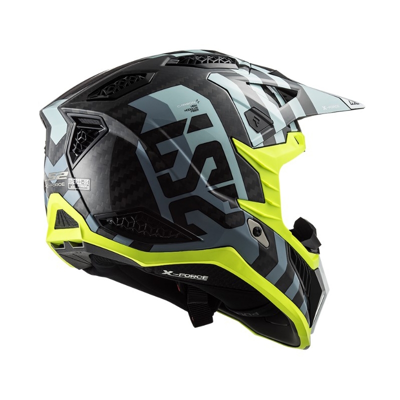Мотокрос каска LS2 MX703 C X-Force Barrier черно-синьо-жълто