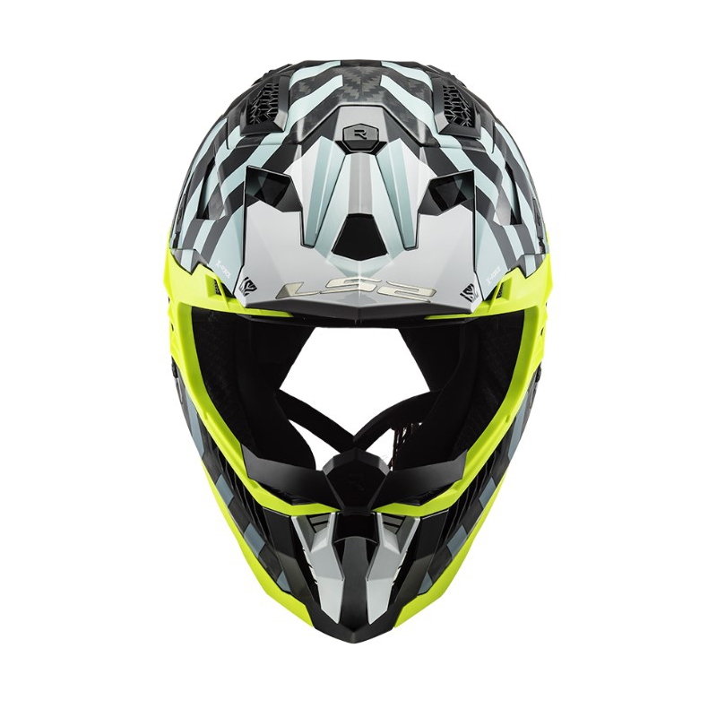 Мотокрос каска LS2 MX703 C X-Force Barrier черно-синьо-жълто