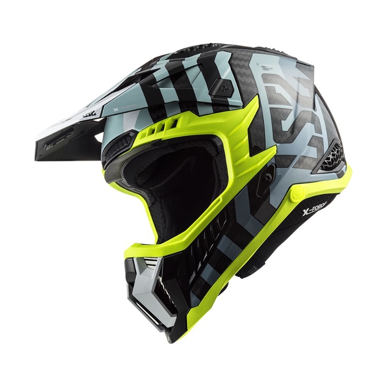 Мотокрос каска LS2 MX703 C X-Force Barrier черно-синьо-жълто