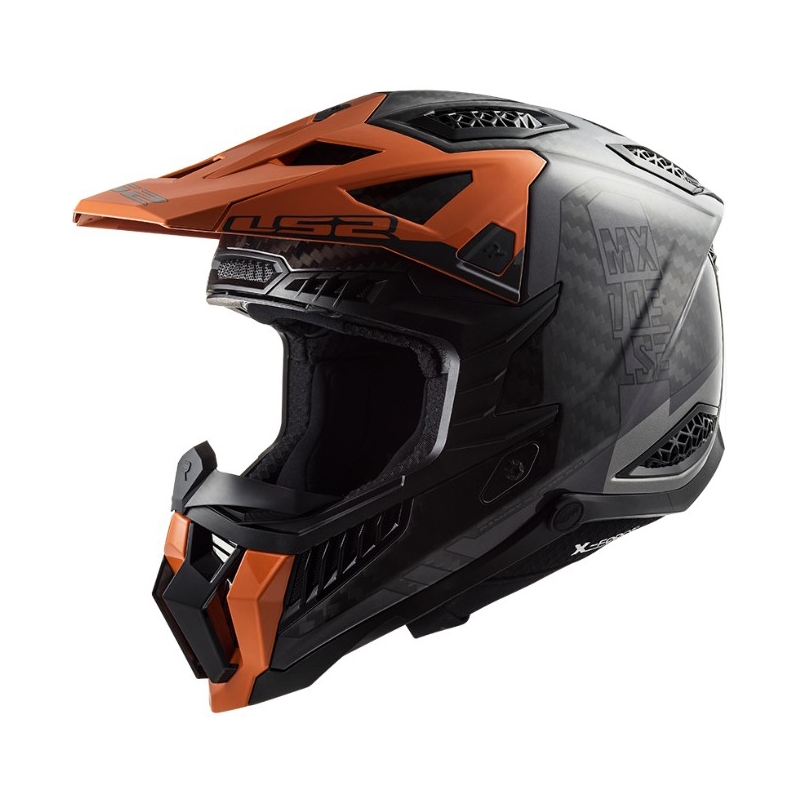 Мотокрос каска LS2 MX703 C X-Force Victory черно-титаново-оранжева