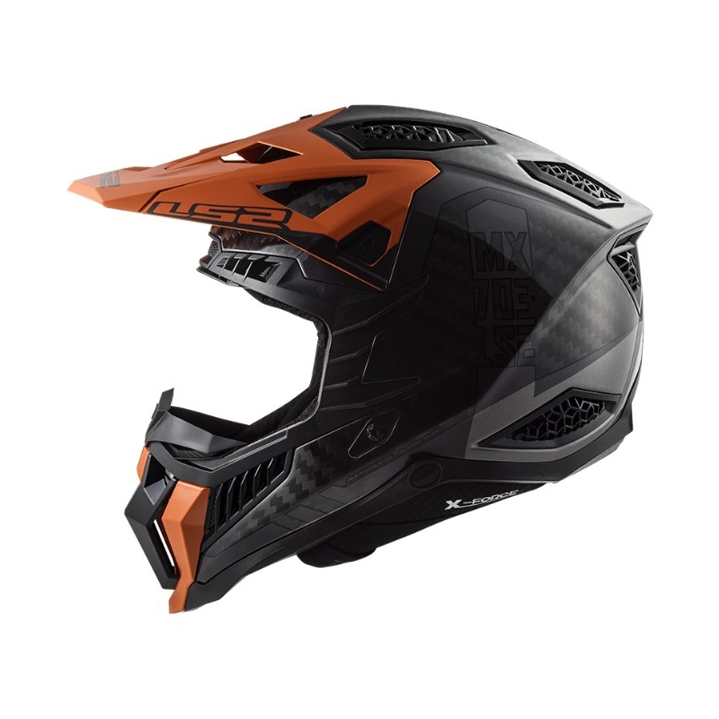 Мотокрос каска LS2 MX703 C X-Force Victory черно-титаново-оранжева