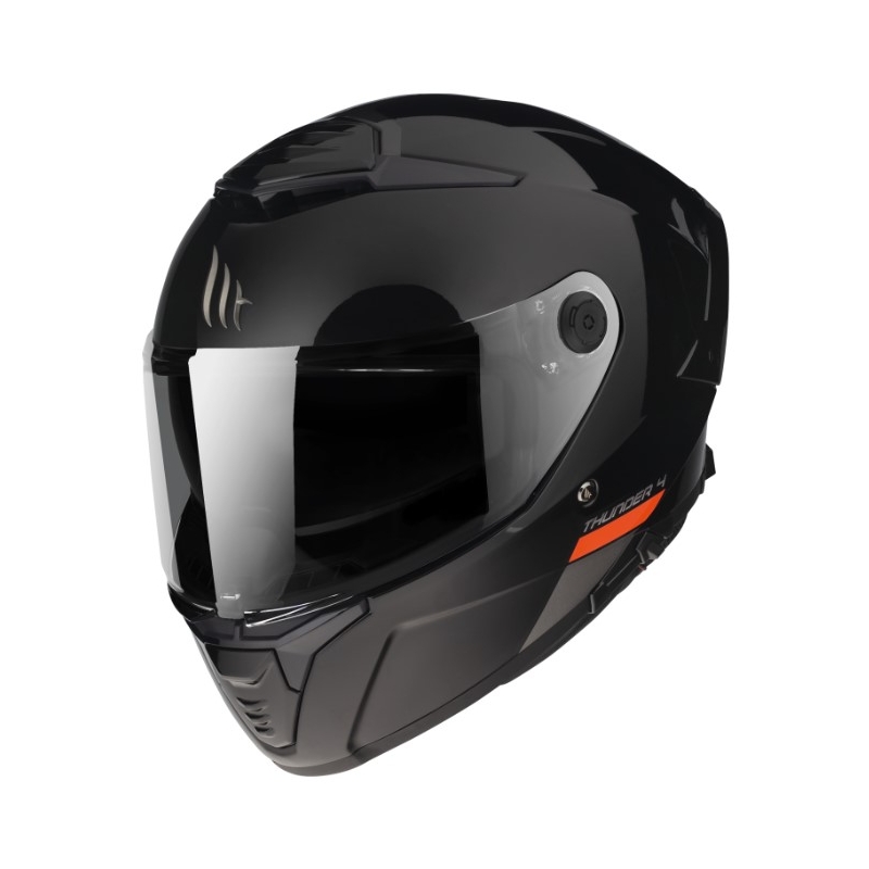 Мотоциклетна каска MT FF118SV Thunder 4 SV, черна, гланцирана