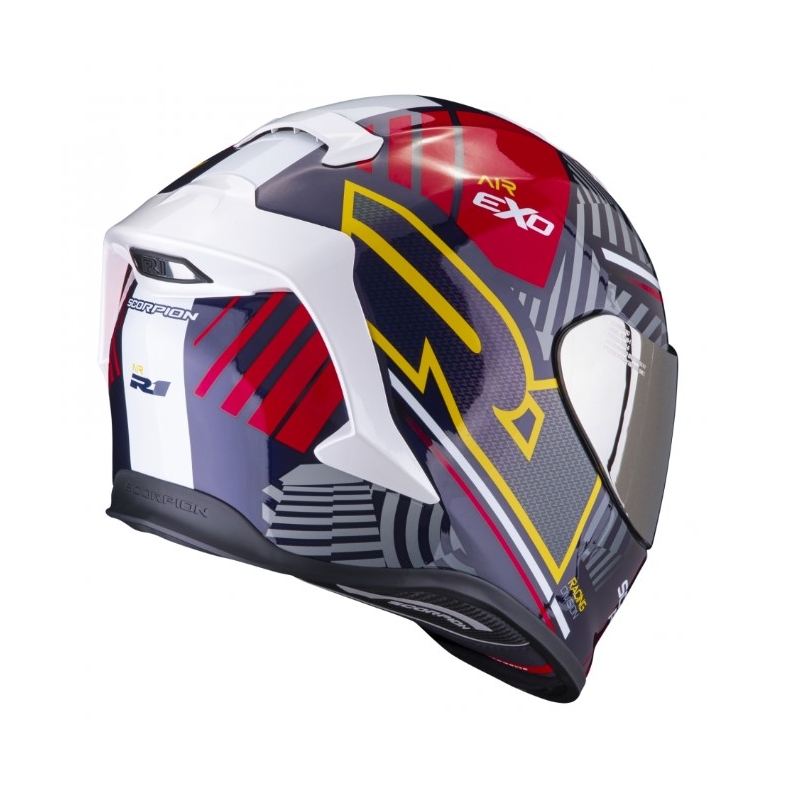 Integrální přilba Scorpion EXO-R1 EVO Air Victory červeno-modro-žlutá