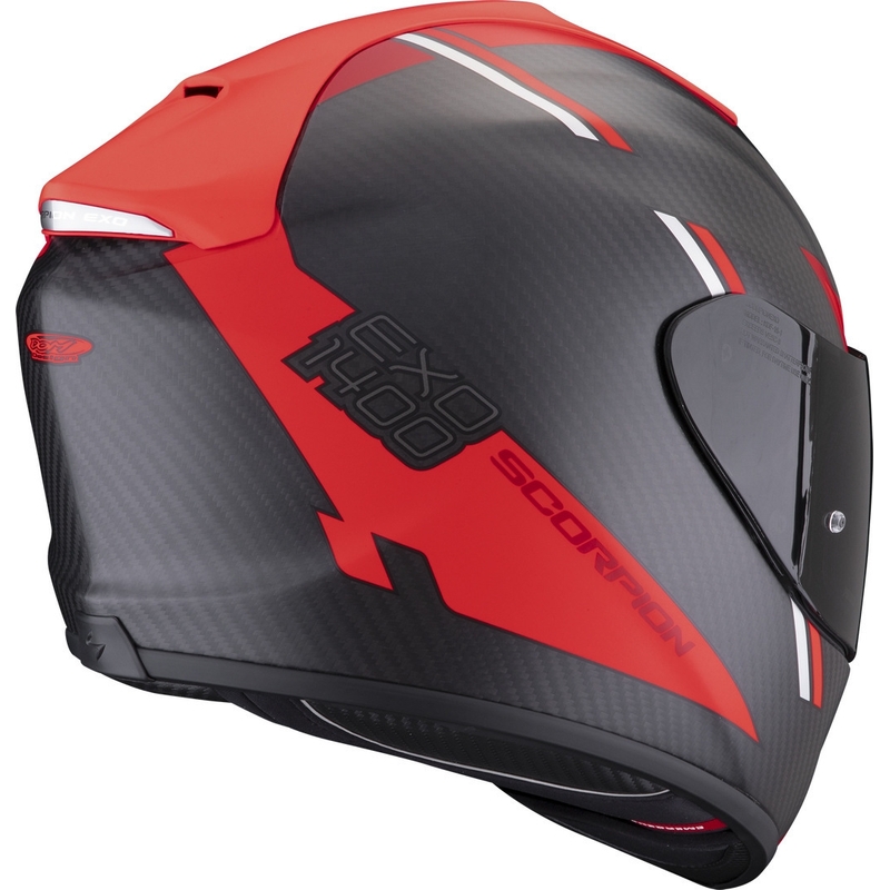 Интегрална каска Scorpion EXO-1400 EVO Carbon Air Kendal черно-червена