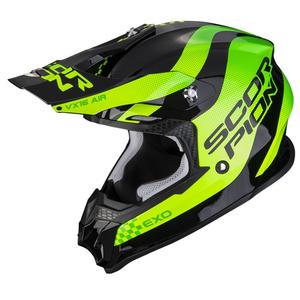 Мотокрос каска Scorpion VX-16 EVO AIR SOUL черно-зелена