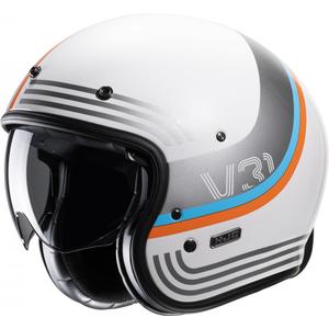 Отворена мотоциклетна каска HJC V31 Byron MC27 оранжево-синьо-сиво-бяло