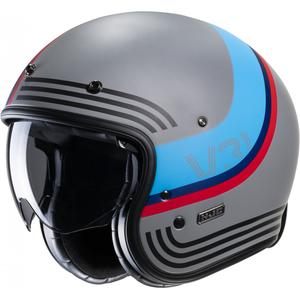Отворена мотоциклетна каска HJC V31 Byron MC21SF червено-синьо-черно-сиво