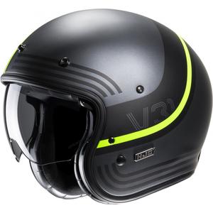 Отворена мотоциклетна каска HJC V31 Byron MC3HSF черно-сиво-флуорово жълто