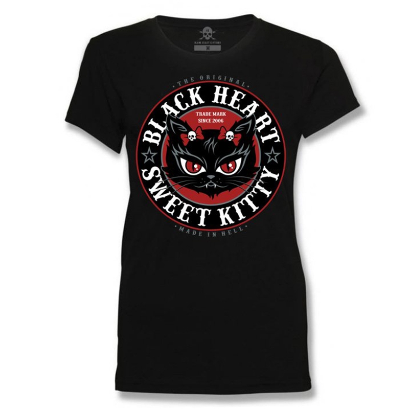 Дамска тениска Black Heart Kitty разпродажба
