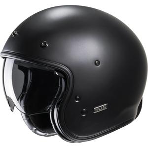 HJC V31 Solid полуплоска черна каска с отворено лице за мотоциклет