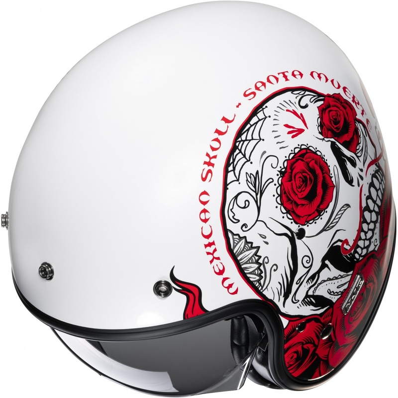 Отворена мотоциклетна каска HJC V31 Desto MC1 бяло-черно-червена