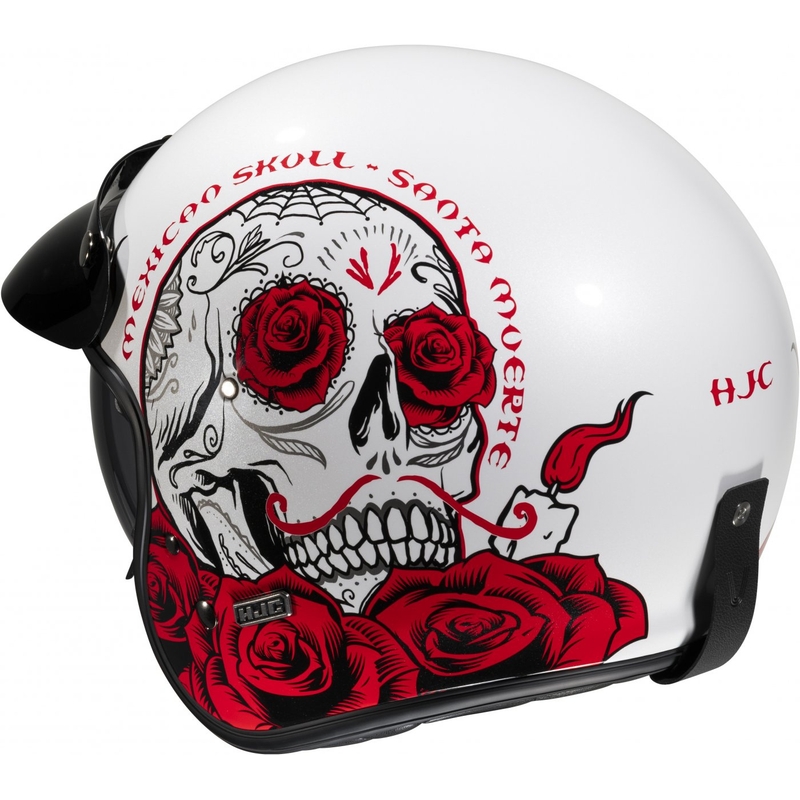 Отворена мотоциклетна каска HJC V31 Desto MC1 бяло-черно-червена