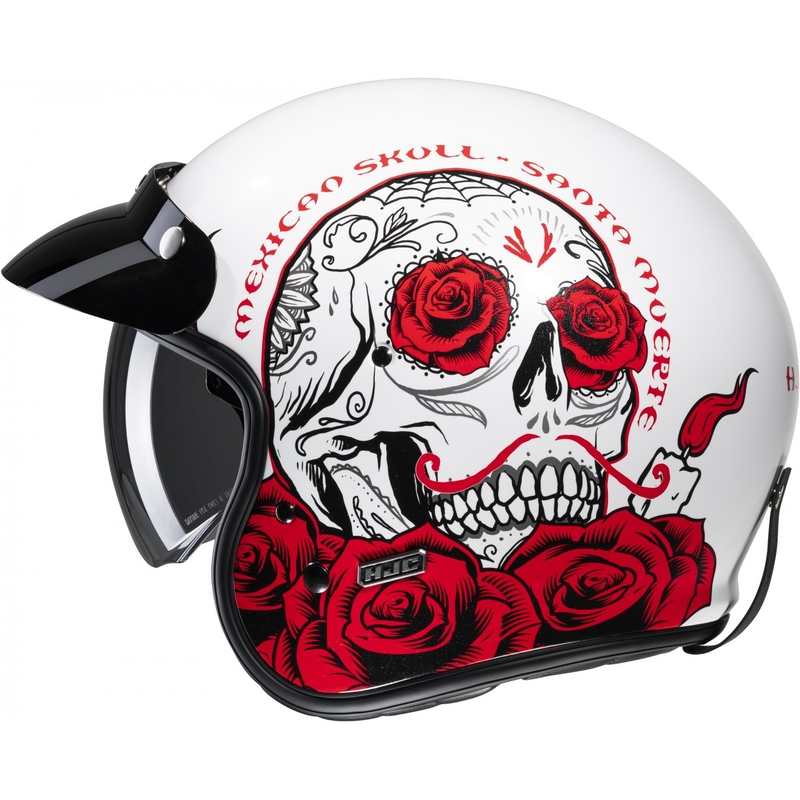 Отворена мотоциклетна каска HJC V31 Desto MC1 бяло-черно-червена