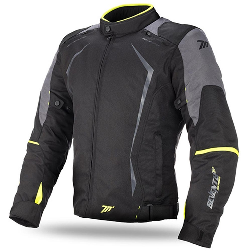 Мотоциклетно яке SEVENTY DEGREES SD-JR47 black-grey-fluo yellow