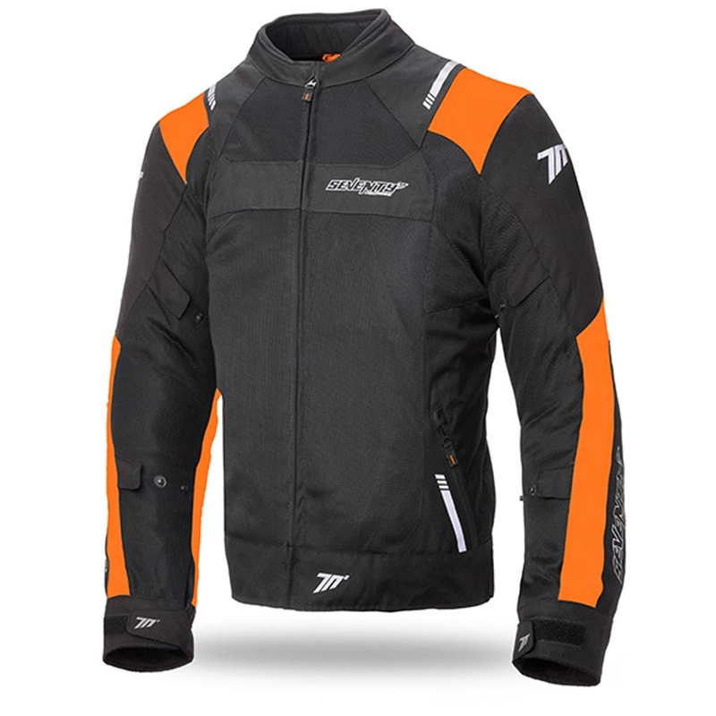 Bunda na motorku SEVENTY DEGREES SD-JR52 černo-oranžová výprodej