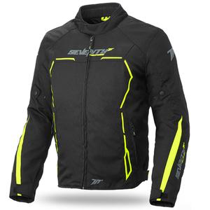 Мотоциклетна куртка SEVENTY DEGREES SD-JR65 черно-флуорово жълто