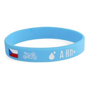 Силиконова мото гривна с кръвна група A RH+