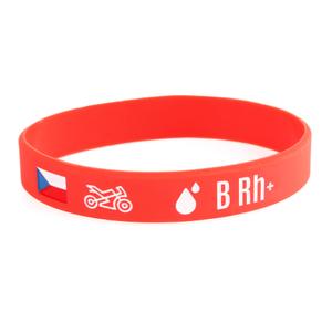 Силиконова мото гривна с кръвна група B RH+
