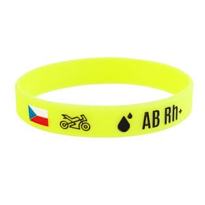 Силиконова мото гривна с кръвна група AB RH+