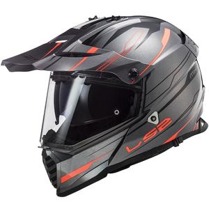 Ендуро каска LS2 MX436 Pioneer EVO Knight титаново оранжева