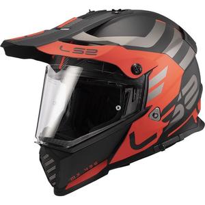 Каска за ендуро LS2 MX436 Pioneer Evo Adventurer черно-оранжев мат