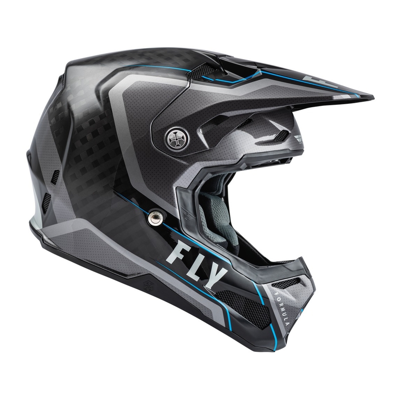 Мотокрос каска FLY Racing Formula Axon черно-сиво-синя