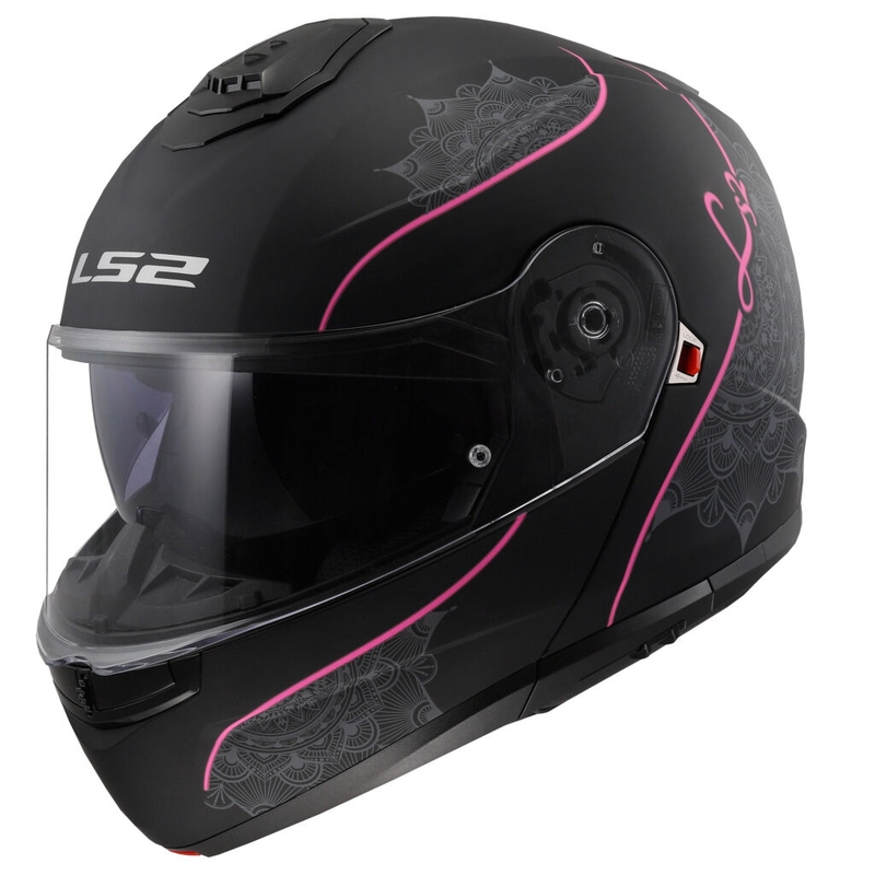 Каска с отваряне LS2 FF908 Strobe II Lux черно-розова