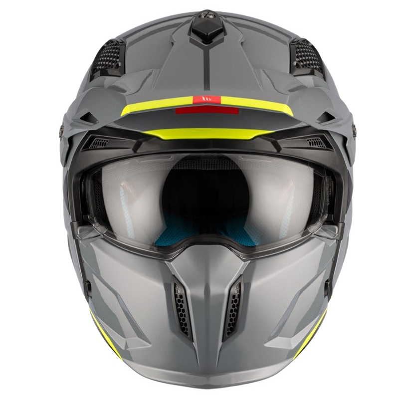 Отворена каска с маска MT Streetfighter SV S Solid A22 сива гланцова
