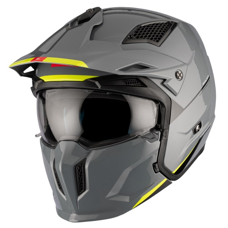 Отворена каска с маска MT Streetfighter SV S Solid A22 сива гланцова