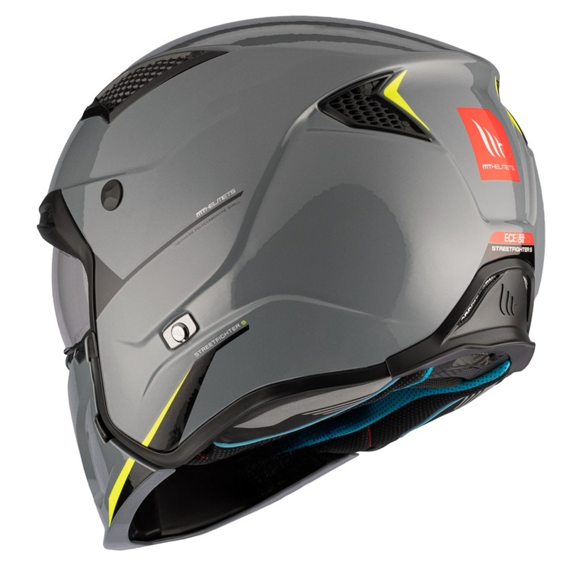 Отворена каска с маска MT Streetfighter SV S Solid A22 сива гланцова