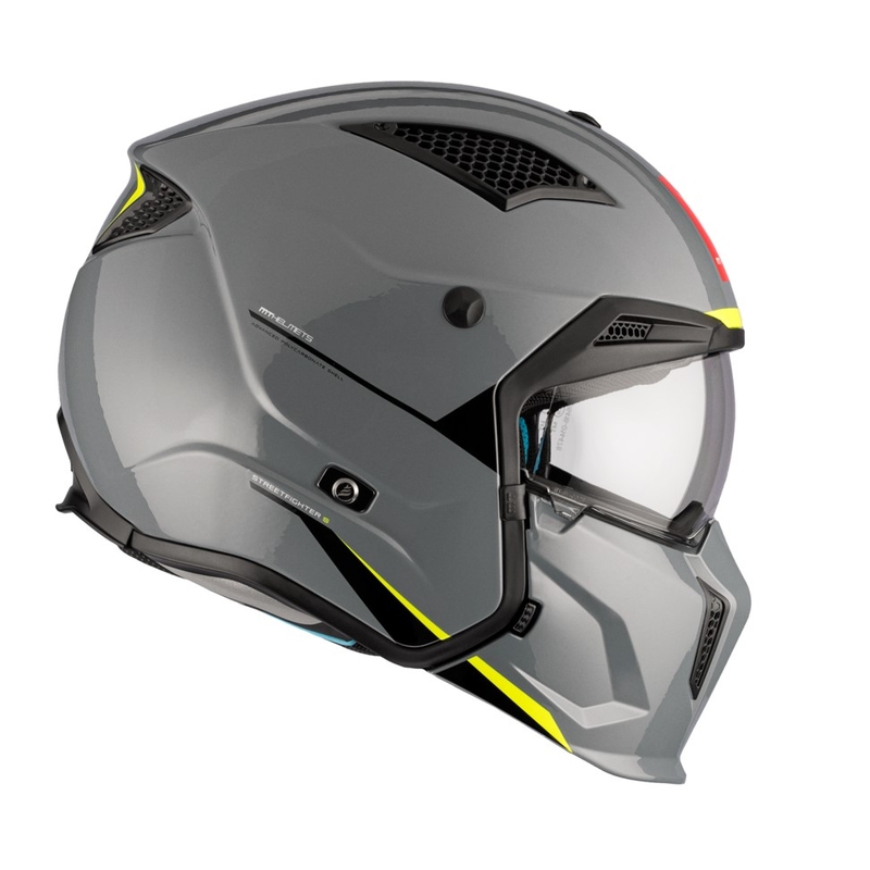 Отворена каска с маска MT Streetfighter SV S Solid A22 сива гланцова