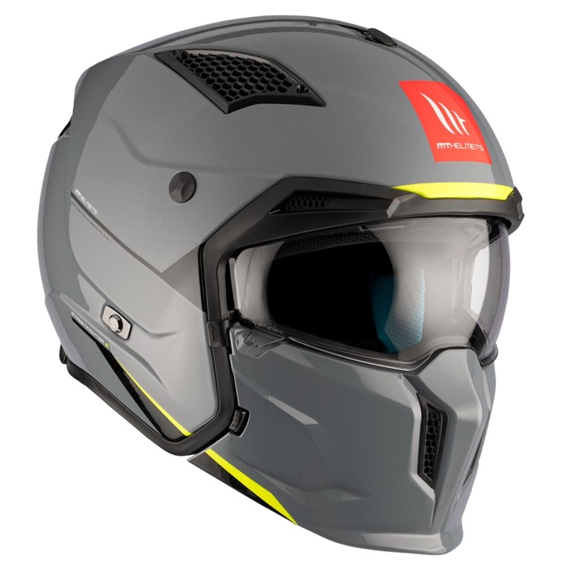 Отворена каска с маска MT Streetfighter SV S Solid A22 сива гланцова