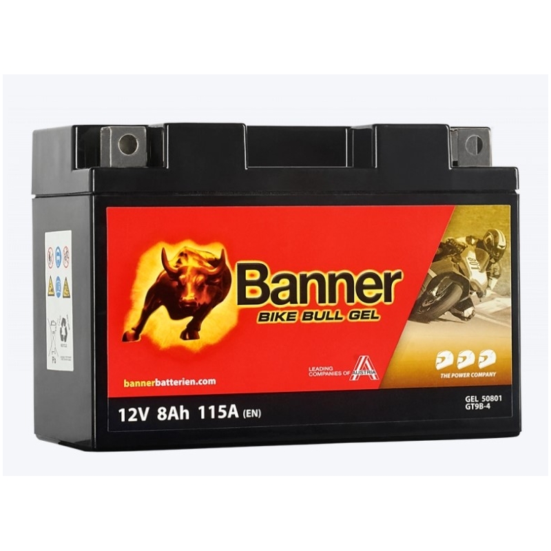 Гел батерия Banner Bike Bull Gel 12V, YT9B-4, 8AH, 115A