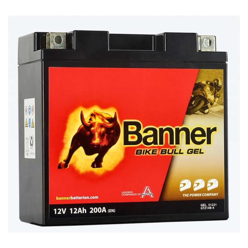 Гел батерия Banner Bike Bull Gel 12V, YT14B-4, 12AH, 200A