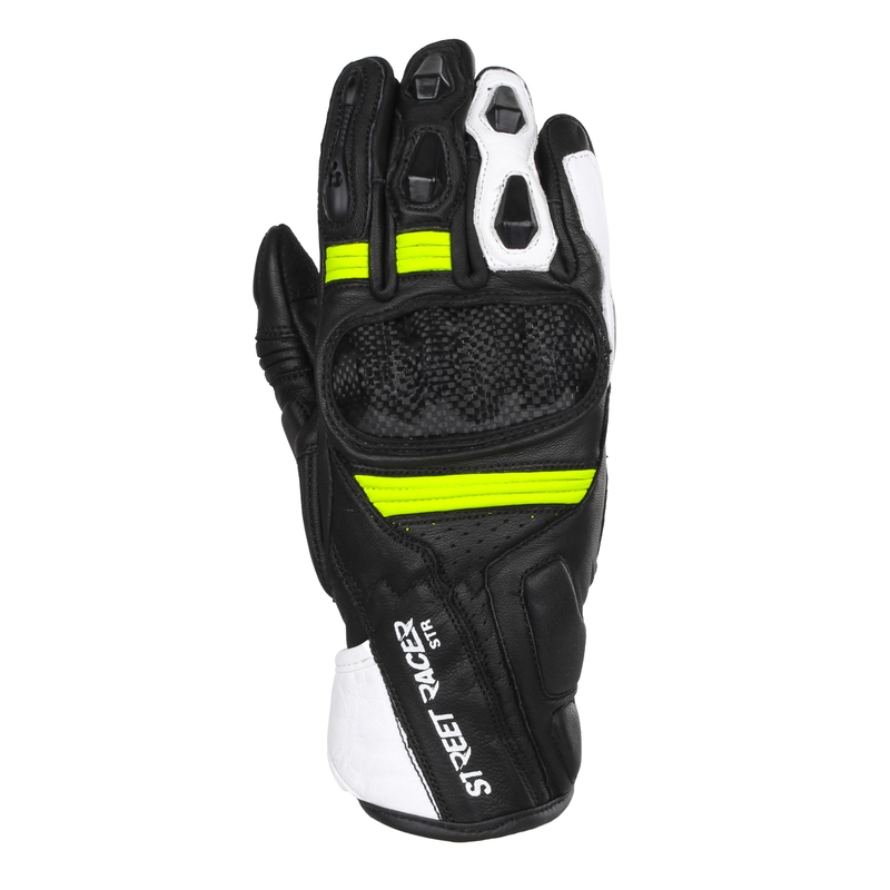 Дамски ръкавици за мотоциклет Street Racer STR black-fluo yellow