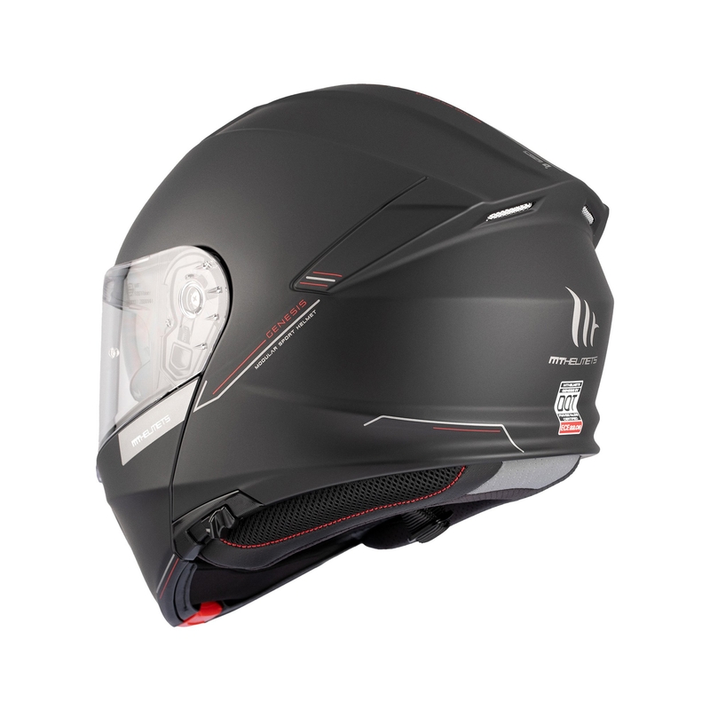MT Genesis SV Solid A1 черна матова обръщаща се мотоциклетна каска