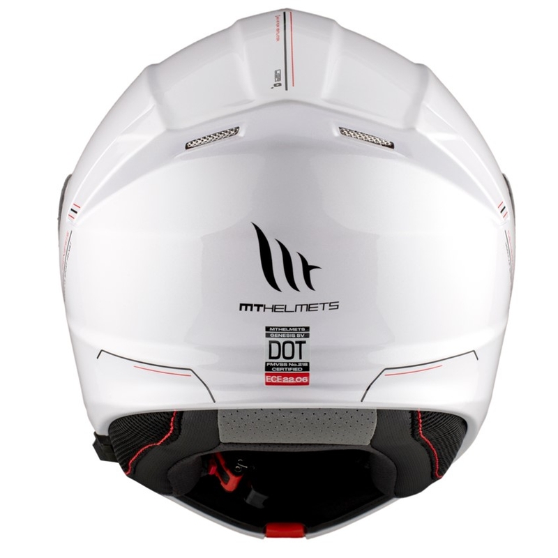 MT Genesis SV Solid A0 мотоциклетна каска бял гланц