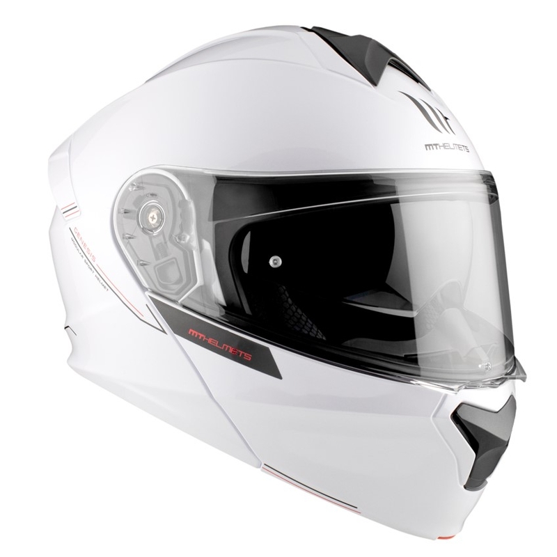 MT Genesis SV Solid A0 мотоциклетна каска бял гланц