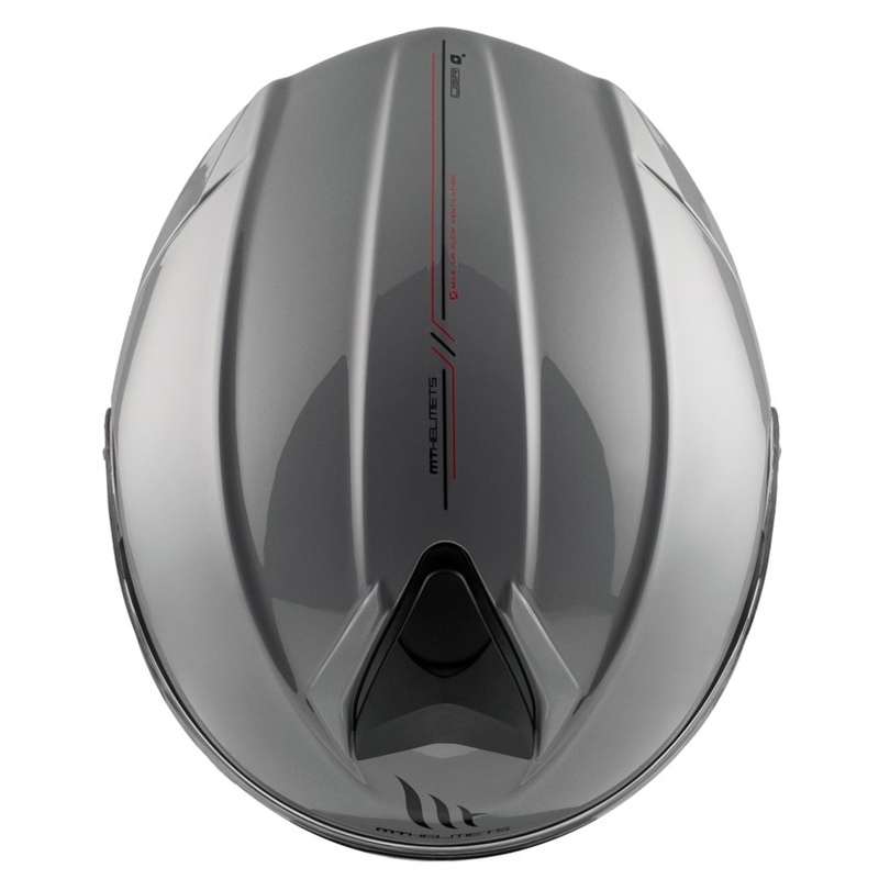 Мото каска MT Genesis SV Solid A12, лъскаво сива, с отваряща се повърхност