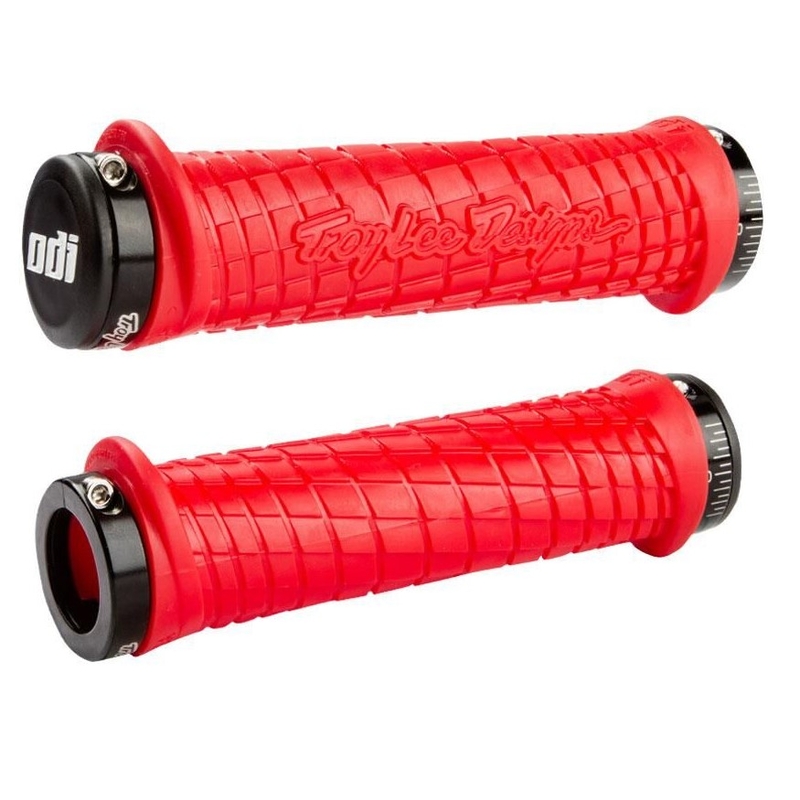 Ръкохватки ODI TROY LEE DESIGNS SIGNATURE ATV LOCK-ON червено и черно