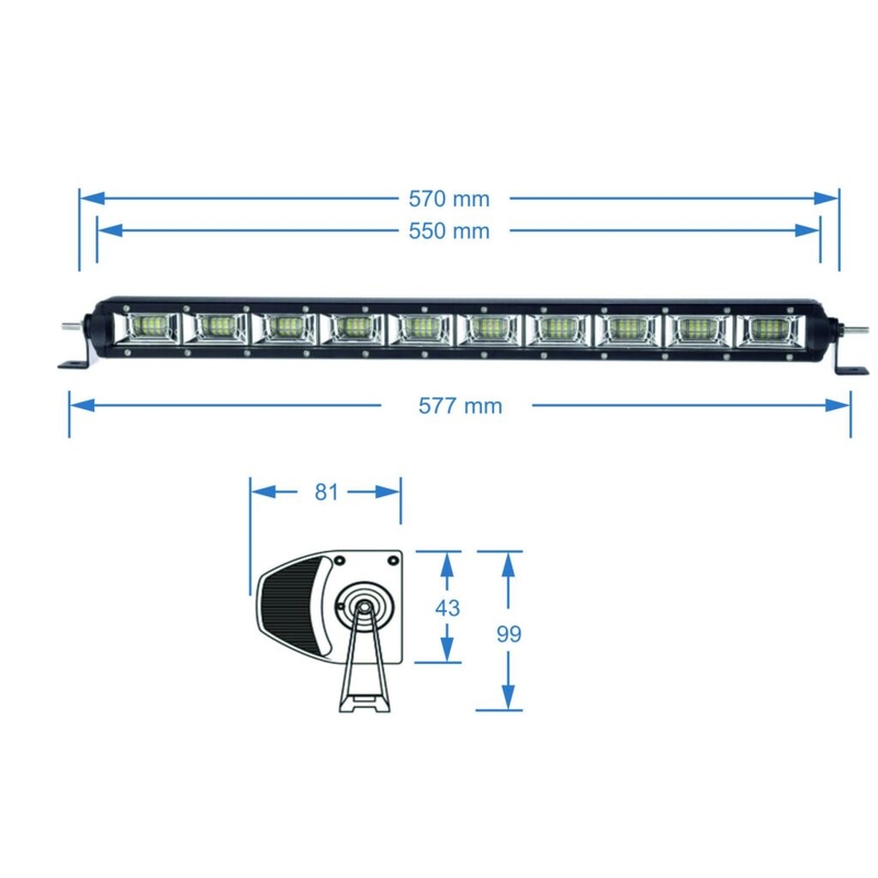 LED светлинна рампа SHARK LED LIGHT BAR , ETI LED, 21,5", 100W