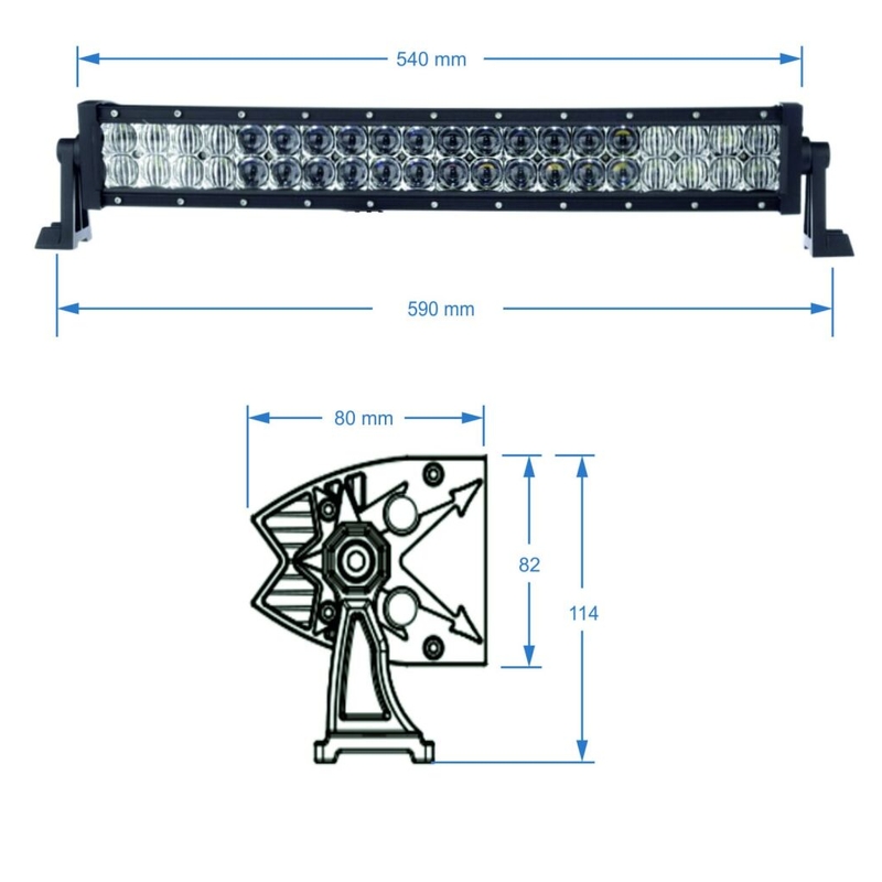 LED СВЕТЛИННА ЛЕНТА ОТ АКУЛА 20", ИЗВИТА, 120W, R 560 MM - 5D